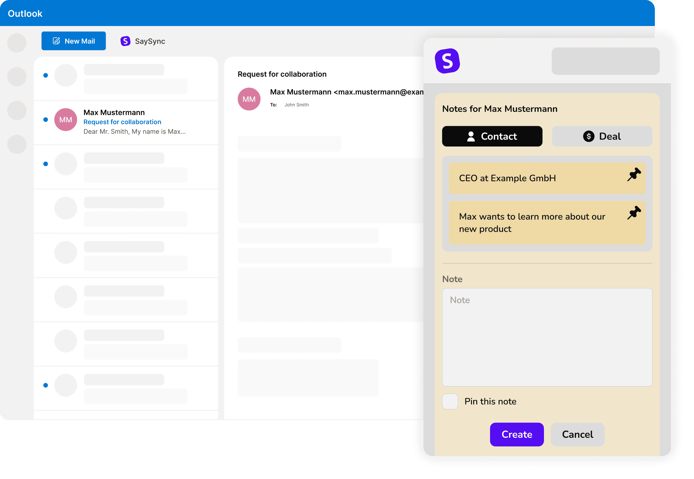 See Pipedrive notes in Outlook